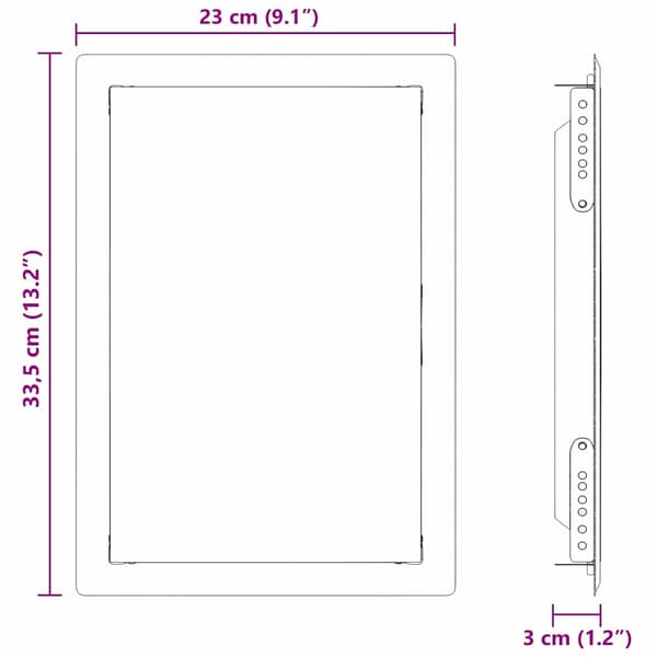 Åtkomstpanel Vit 33,5 x 23 x 3 cm Stål