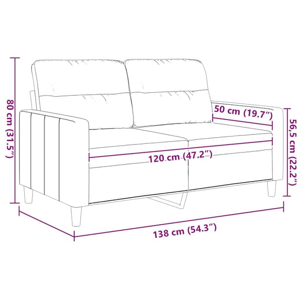 2-sitssoffa taupe 120 cm tyg