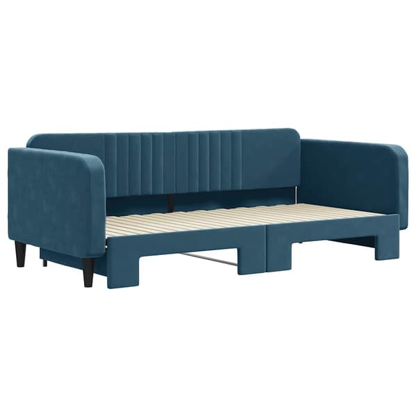 Dagbädd utdragbar blå 100x200 cm sammet