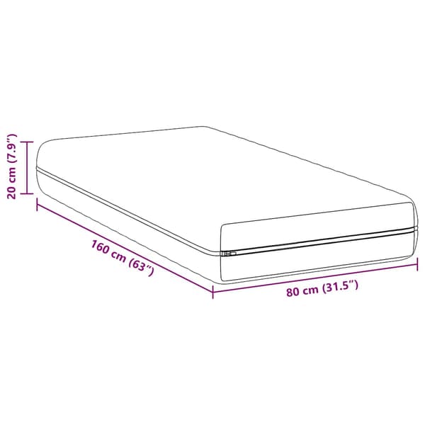 Madrass Vit 80 x 160 cm Pocketfjäder