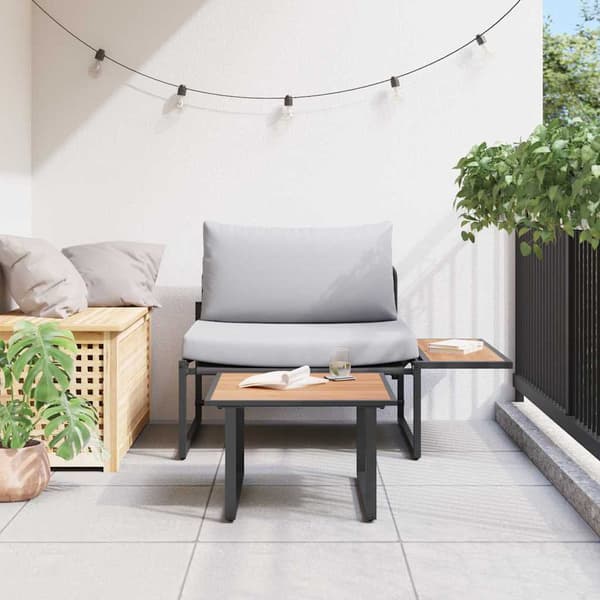 Trädgårdsoffset 2 pcs Ljusgrå Stål