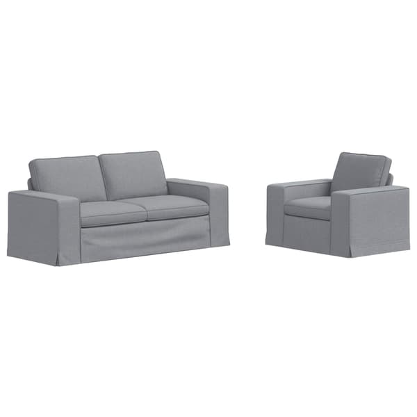 Soffset 2 pcs Ljusgrå 182 x 80 x 82 cm tyg