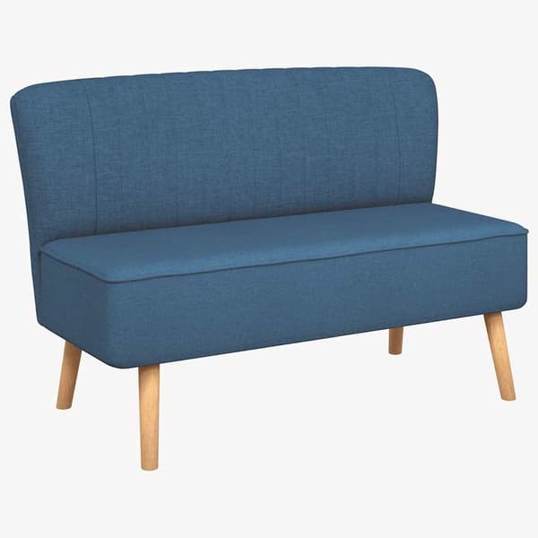 Soffa 117x55,5x77 cm tyg blå