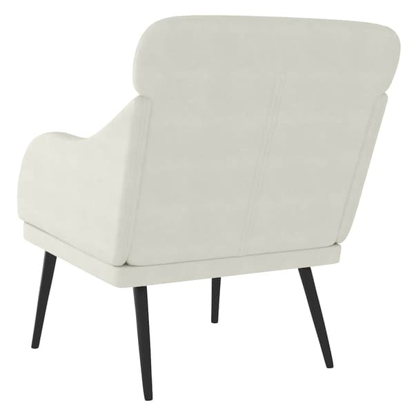 Fåtölj gräddvit 63x76x80 cm sammet