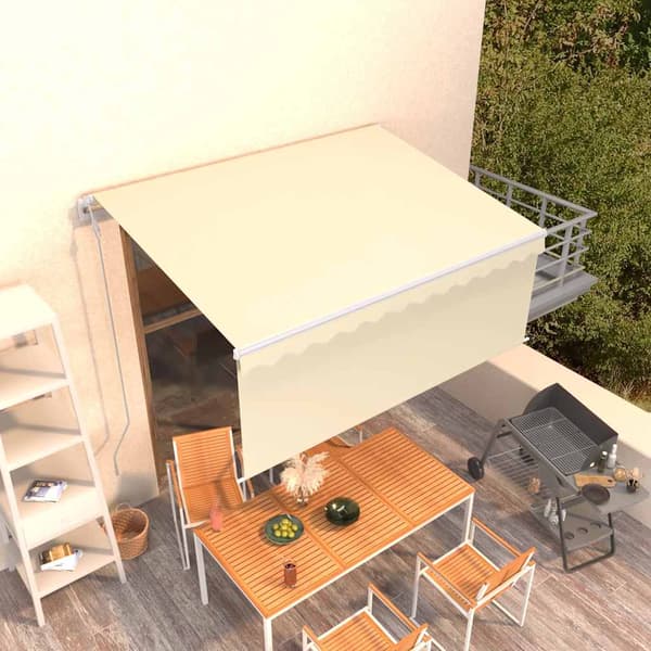 Automatiserad markis med rullgardin 3x2,5m cm gräddvit
