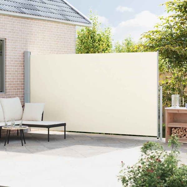 Infällbar sidomarkis 200x500 cm gräddvit