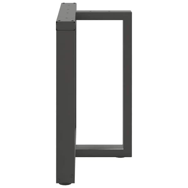 Matbordsben T-formade 2 st antracit 70x35x(72-73) cm stål
