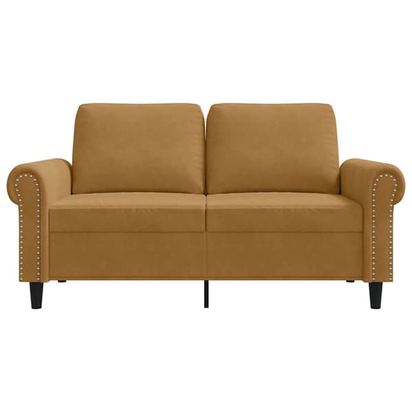 2-sitssoffa brun 120 cm sammet