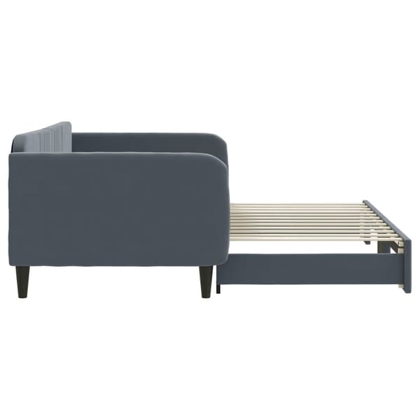 Dagbädd utdragbar mörkgrå 100x200 cm sammet