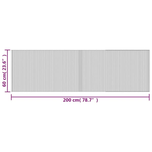 Matta rektangulär ljus naturlig 60x200 cm bambu