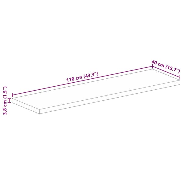 Bordsskiva 110x40x3,8 cm rektangulär massivt mango-trä