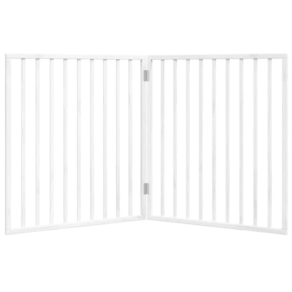 Hundgrind hopfällbar 2 paneler vit 160 cm poppelträ
