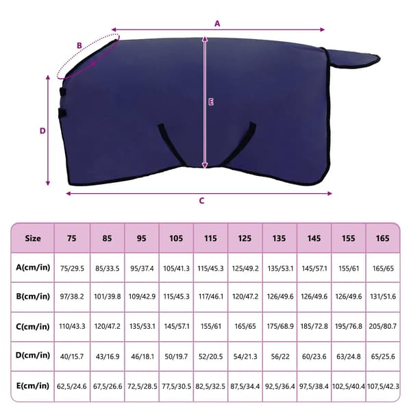 Hästdyna Mörkblå 115 cm Polyester Fleece
