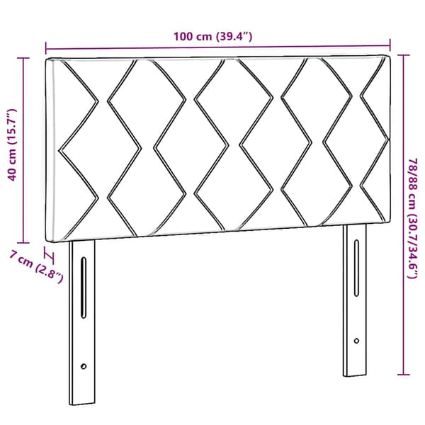 Huvudgavel Mörkgrå 100 cm tyg