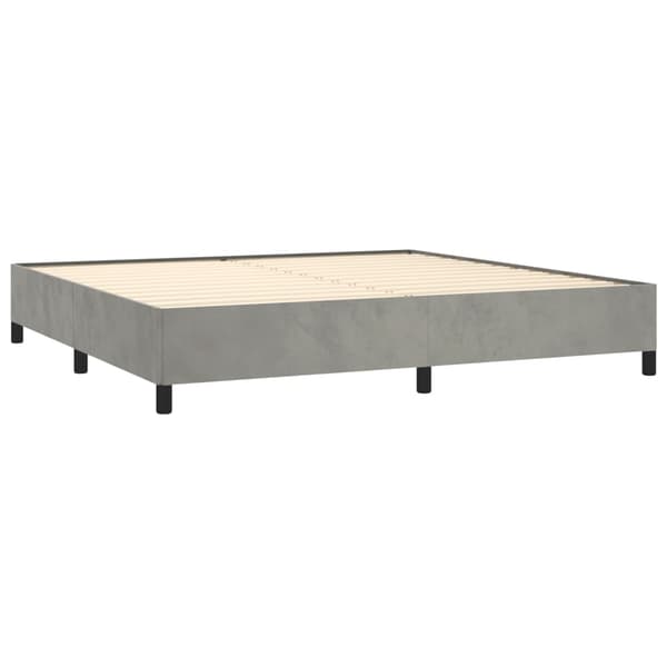 Ramsäng med madrass ljusgrå 200x200 cm sammet