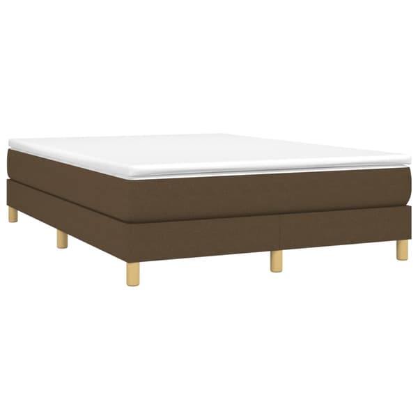 Boxspring-sängram mörkbrun 140x200 cm tyg