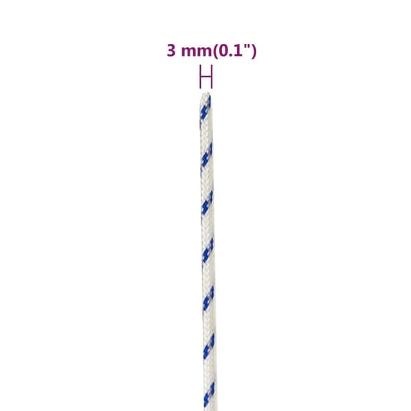 Båtlina vit 3 mm 250 m polypropylen