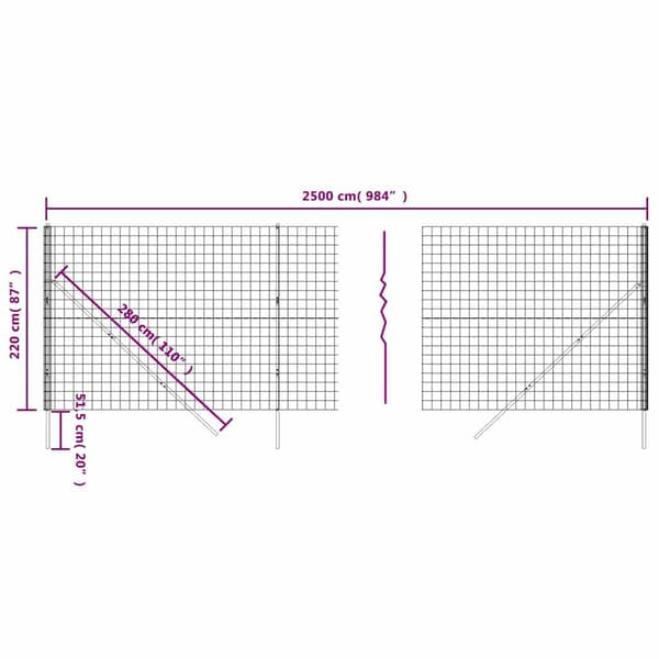 Stängsel antracit 2,2x25 m galvaniserat stål