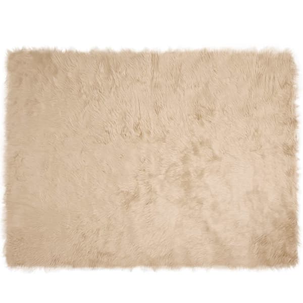 Fuskfäll matta TAFALLA Beige 240 x 340 cm Polyester