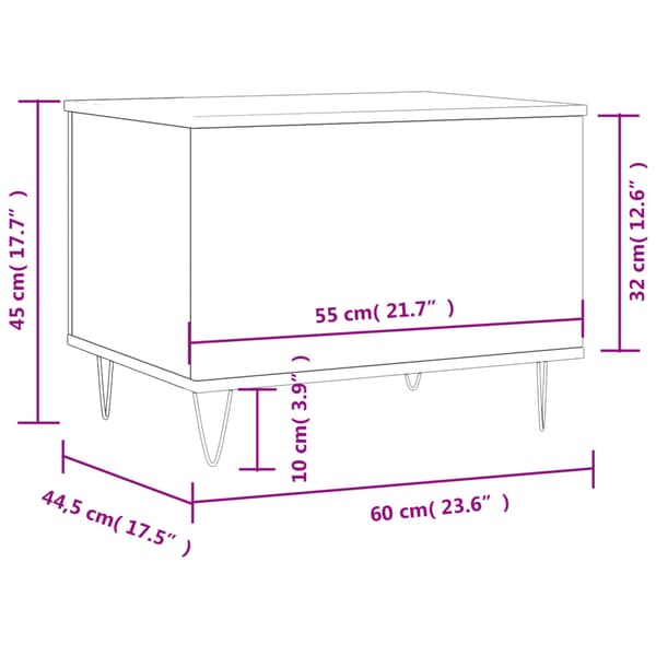 Soffbord vit 60x44,5x45 cm konstruerat trä