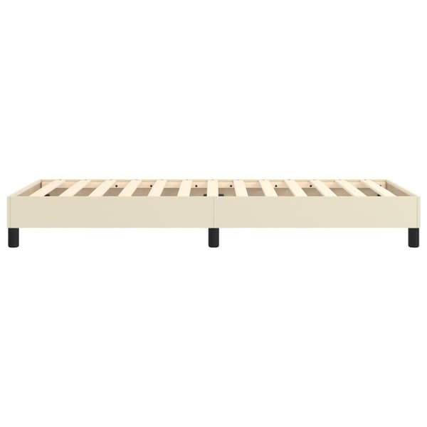 Boxspring-sängram gräddvit 80x200 cm konstläder