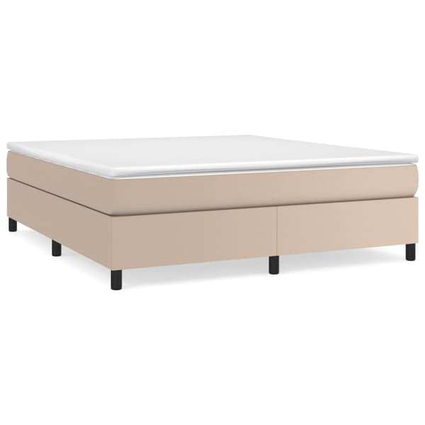 Boxspring-sängram cappuccino 160x200 cm konstläder