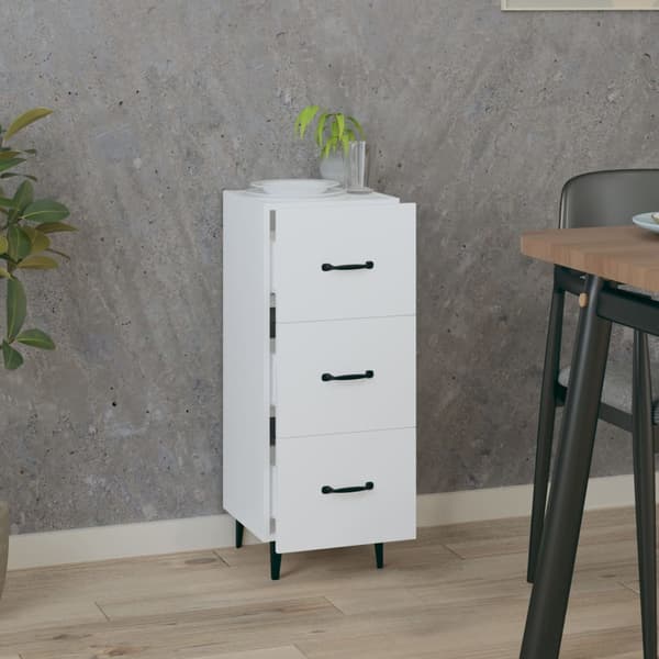 Skänk vit 34,5x34x90 cm konstruerat trä
