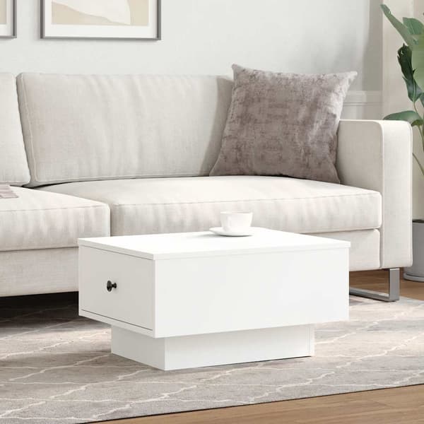 Soffbord vit 60x45x31 cm konstruerat trä