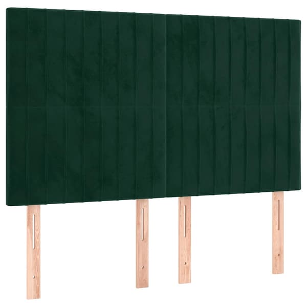 Sänggavel mörkgrön 144x5x118/128 cm sammet