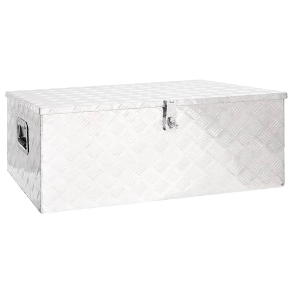 Förvaringslåda silver 100x55x37 cm aluminium