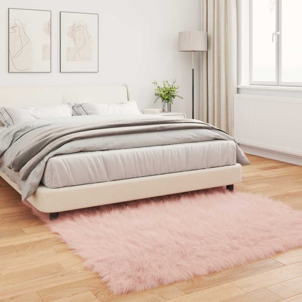 Fuskfäll matta TAFALLA Rosa 120 x 120 cm Polyester