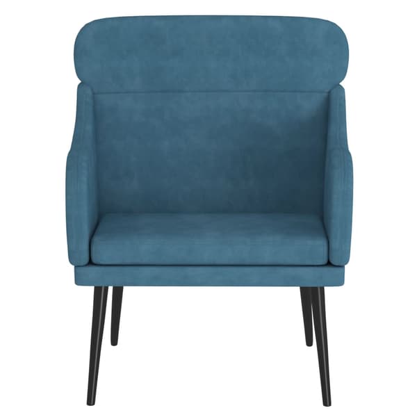 Fåtölj blå 63x76x80 cm sammet
