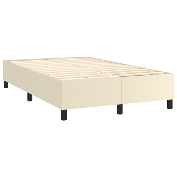 Boxspring-sängram gräddvit 120x200 cm konstläder