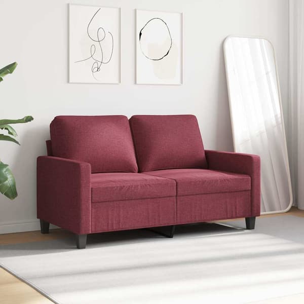 2-sitssoffa vinröd 120 cm tyg