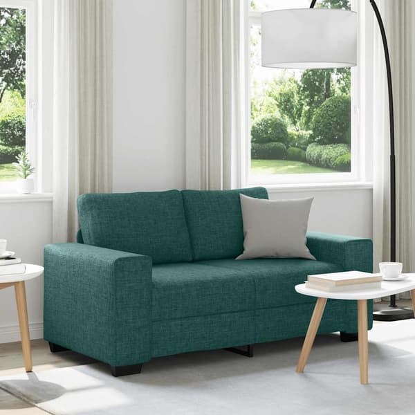 2-sitssoffa mörkgrön 160x77x82 cm tyg