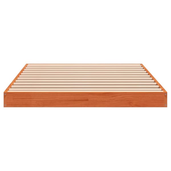 Sängram vaxad brun 75x190 cm massiv furu