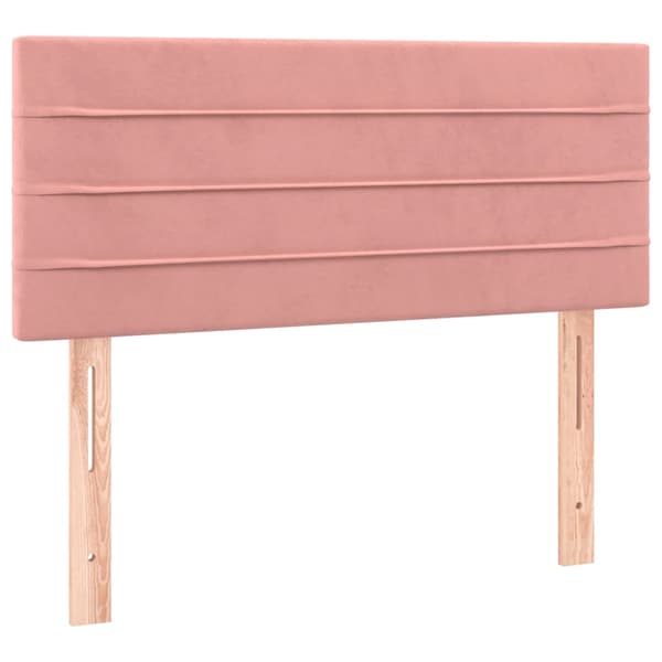 Ramsäng med madrass rosa 90x200 cm sammet