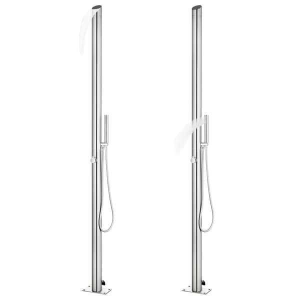 Utedusch 220 cm rostfritt stål