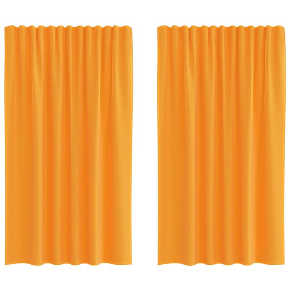 Voile gardiner med stångfickor 2 st orange