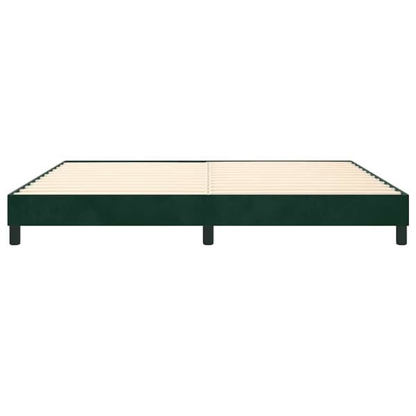 Boxspring-sängram mörkgrön 200x200 cm sammet