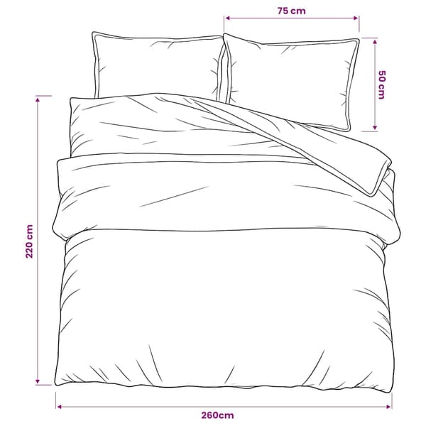 Bäddset svart 260x220 cm bomull
