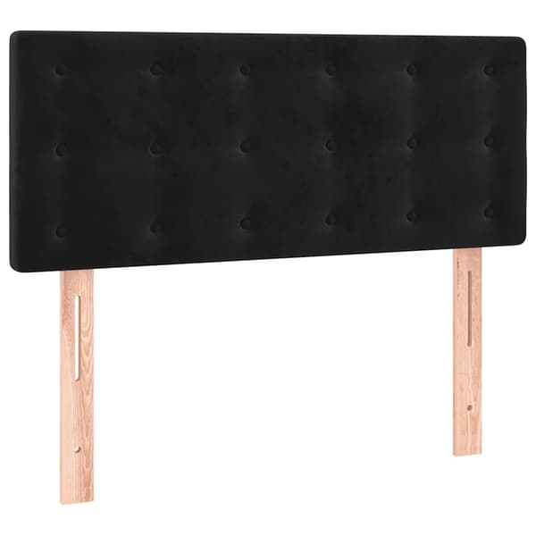 Ramsäng med madrass svart 100x200 cm sammet