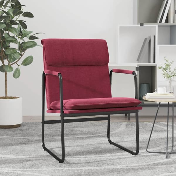 Loungestol vinröd 55x64x80 cm tyg