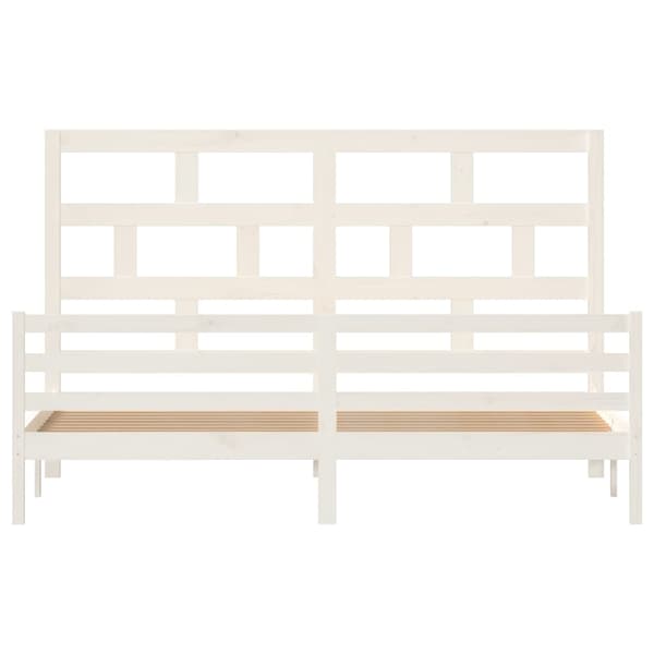 Sängram vit massiv furu 200x200 cm
