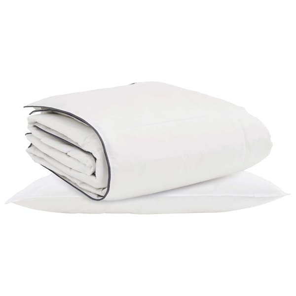 Vinter Täcke med kudde 2 pcs Vit Dunfjäder