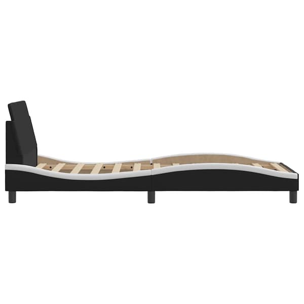Bed Frame "Dover" Black&White 80x200 cm Faux Leather