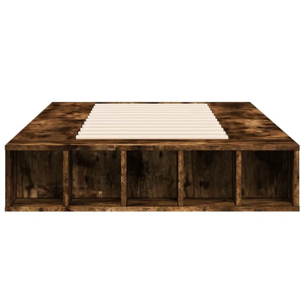 Sängram rökfärgad ek 100x200 cm konstruerad trä
