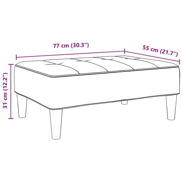 Fotpall Ljusgrå 77x55x31 cm tyg
