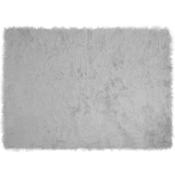 Fuskfäll matta TAFALLA Grå 160 x 230 cm Polyester