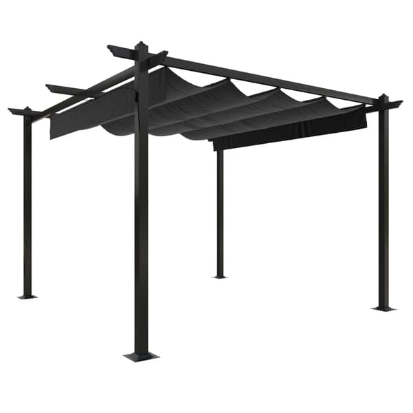 Paviljong med infällbart tak 3x3 m antracit